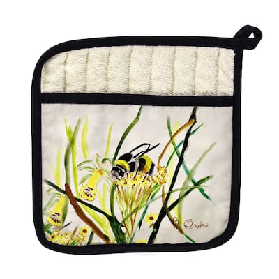 Bee & Flower Pot Holder - 9x9