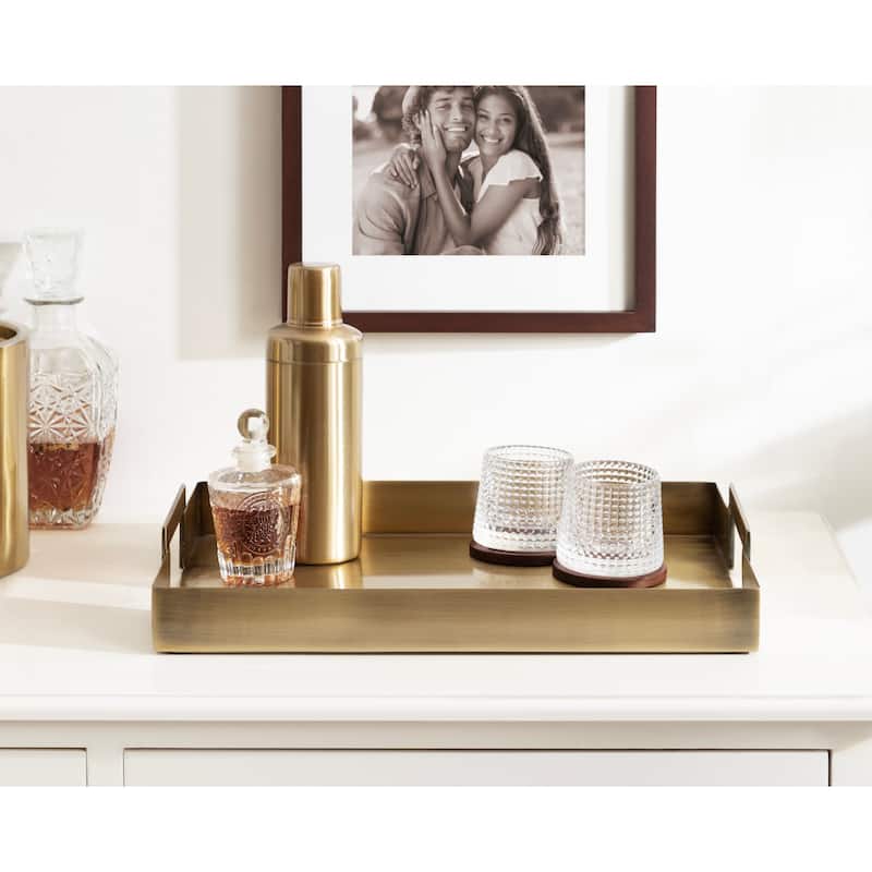 Kate and Laurel Myo Metal Rectangle Tray