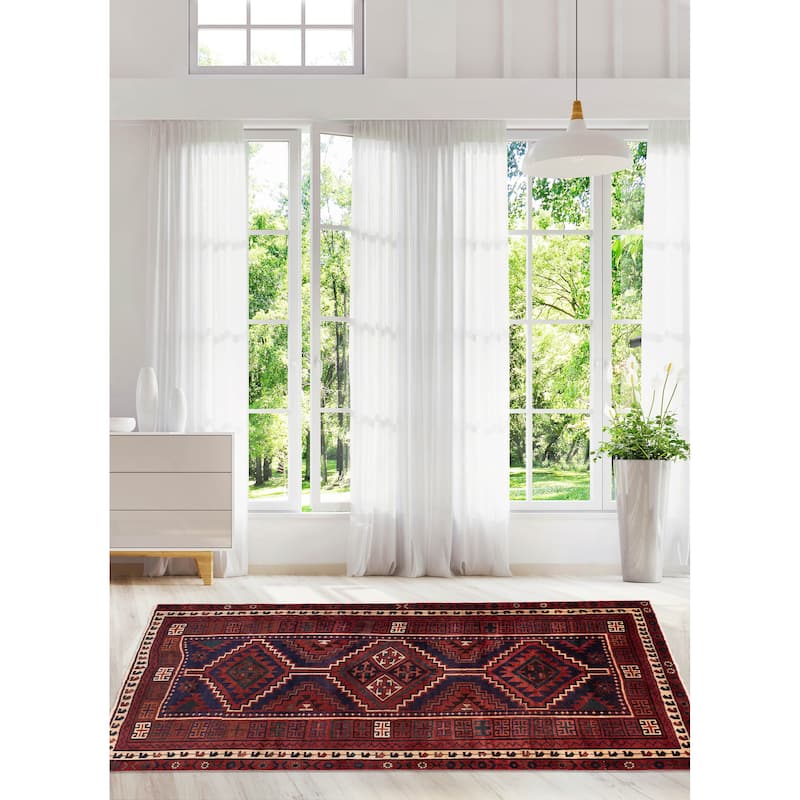 ECARPETGALLERY Hand-knotted Melis Vintage Red Wool Rug - 5'5 x 8'4