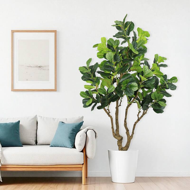 7FT Tall Artificial Banyan Tree Silk Plant - Large Faux Greenery with Natural Look Leaves, Potted Fake Tree, 1pc/set