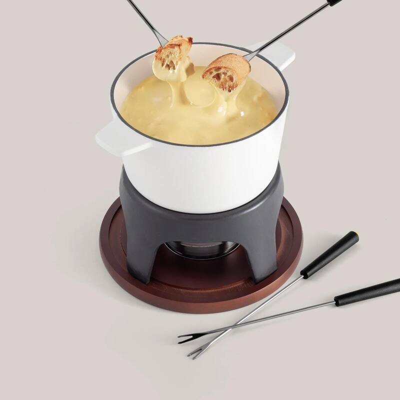 Swissmar Sierra Metallic Black 3-in-1 Cast Iron Fondue Set