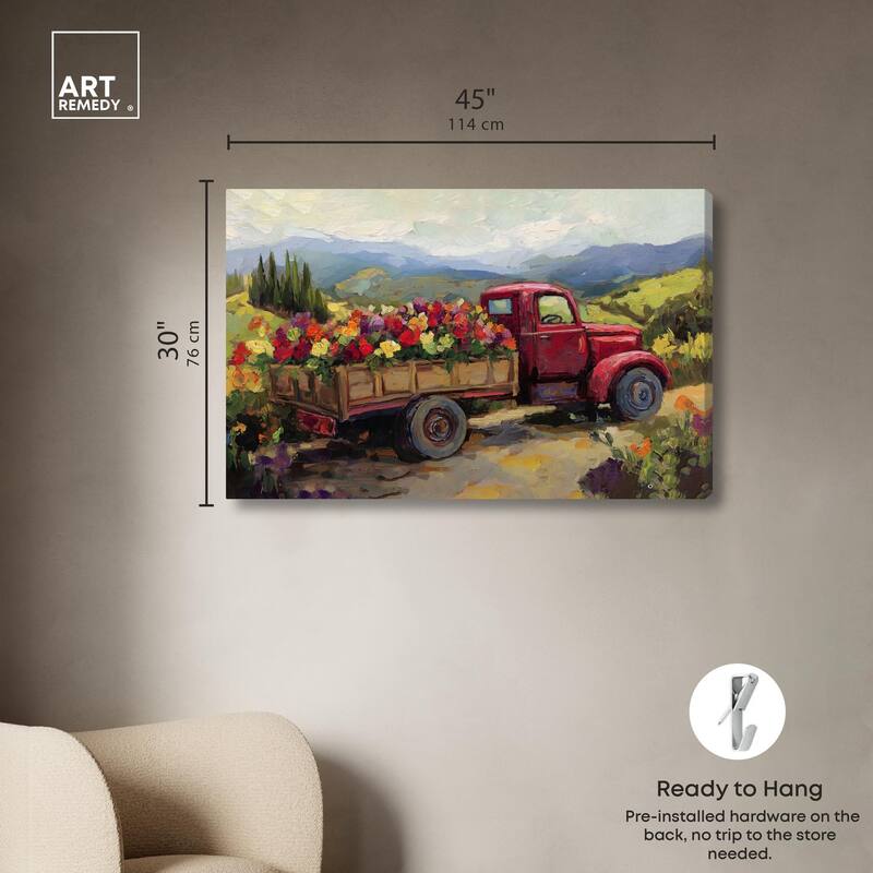 Flowers in Transit I Canvas by Art Remedy, Gallery Wrapped