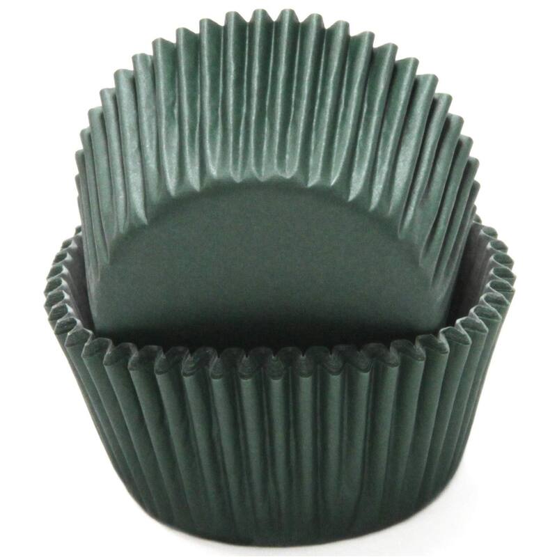 Chef Craft 50 Count Cupcake Liners Muffin Size Baking Cups, Dark Green - Dark Green