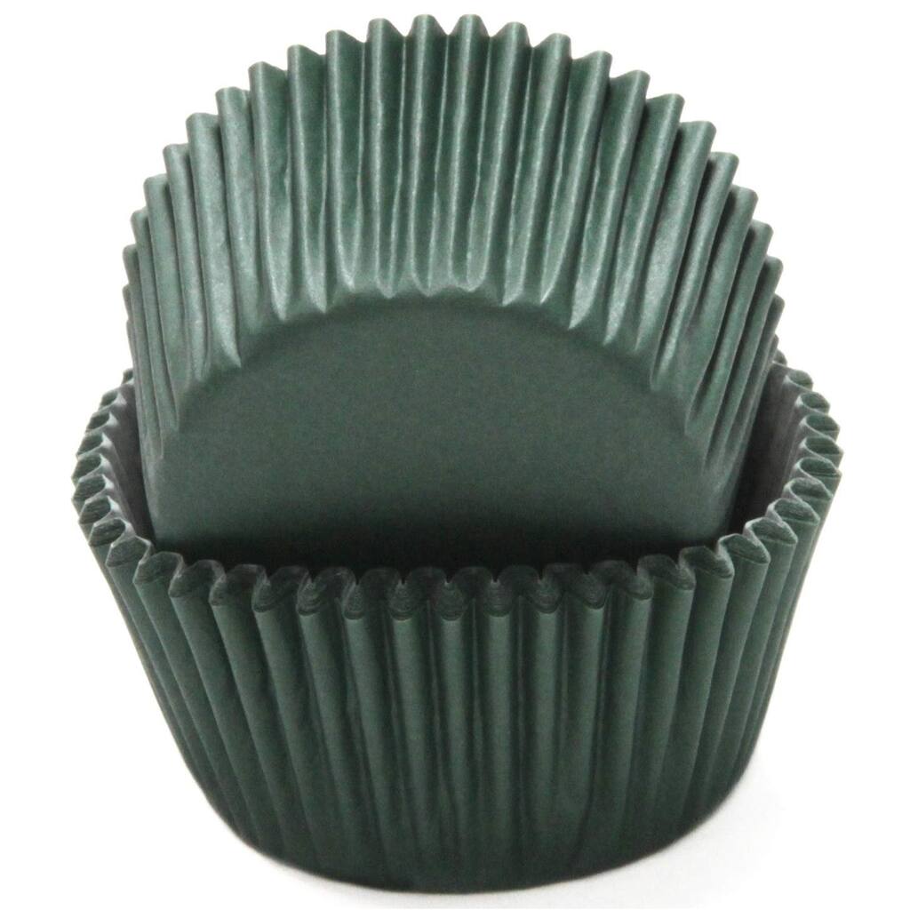 Chef Craft 50 Count Cupcake Liners Muffin Size Baking Cups, Dark Green