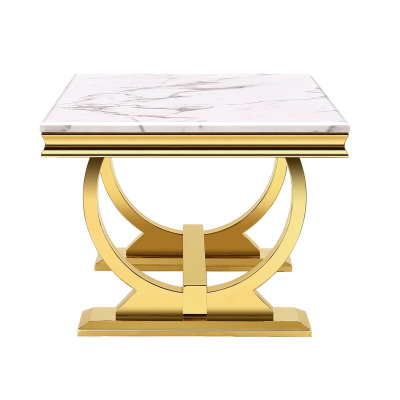 Luxury Circle Base Coffee Table 48 inches Rectangle Living Room Tea Table Sofa Coffee Table for Living Room