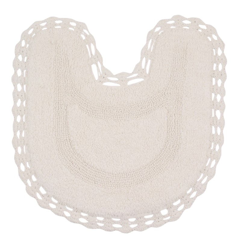 Hampton Contour Rug, Cotton Soft, Water Absorbent, Non Slip U Shape Contour Rug Machine Washable 20"x20" Contour
