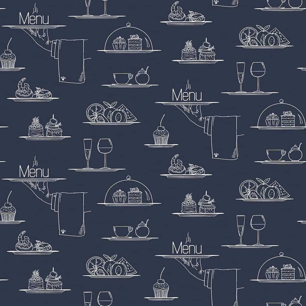 Galerie Wallcoverings Just Kitchens Chalkboard Menu Vinyl on Non-woven Matte Wallpaper Roll