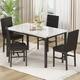 Option Marble White Top & Black Faux Leather Chiar