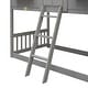 preview thumbnail 7 of 7, Twin over Twin Bunk Bed With Roof With Safety Guardrails And Ladder for home
