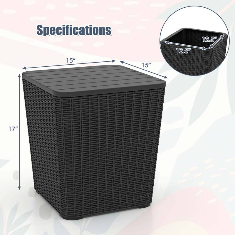 Costway 11.5 Gallon Water-proof Deck Box with Removable Lid Storage - See Details