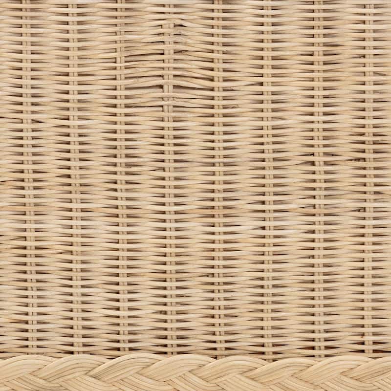 Lanica Japandi Sun-Bleached Braided Rattan Queen Size Bed