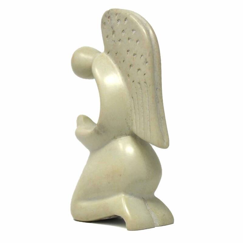 Handmade Praying Angel Soapstone Sculpture