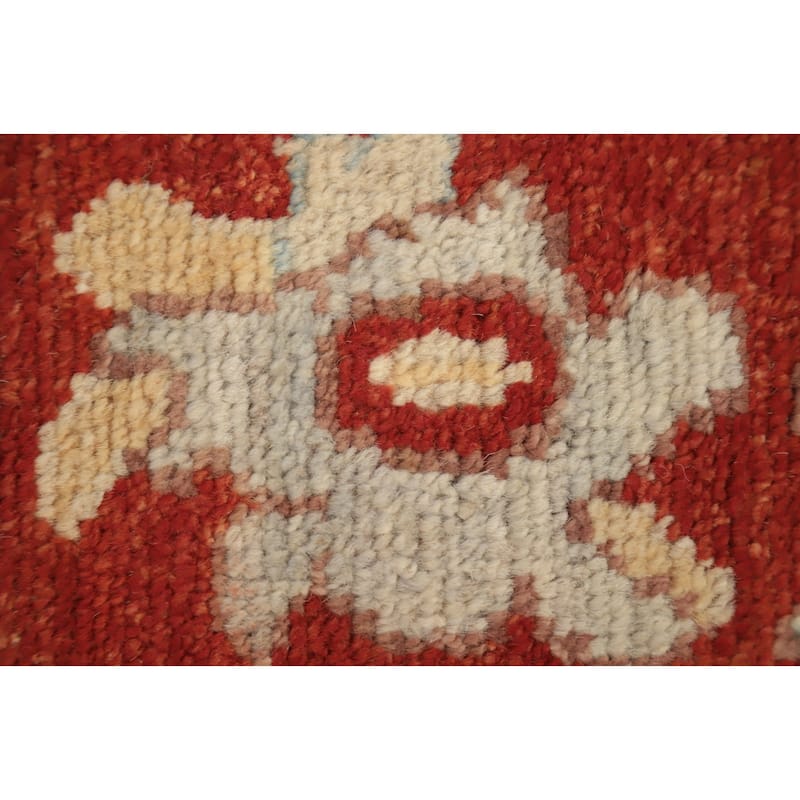 Hand Knotted Oriental 100% Wool Carpet Transitional Floral Beige & Ivories Oushak Area Rug - 9' 0'' X 6' 2''