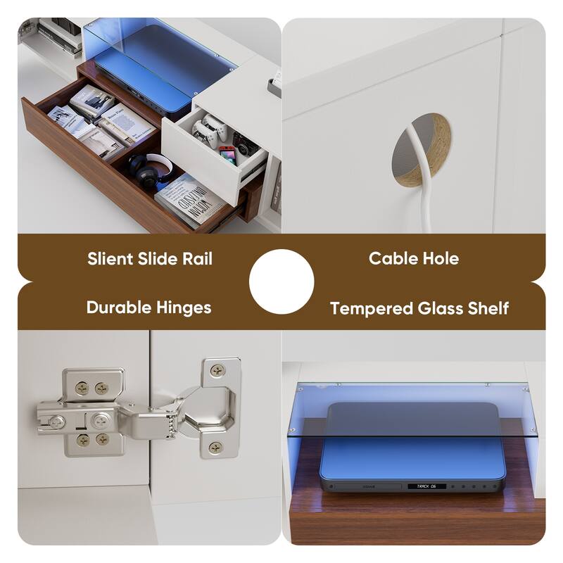 Pocassy 55-75 inch TV Stand Modern LED TV Stand