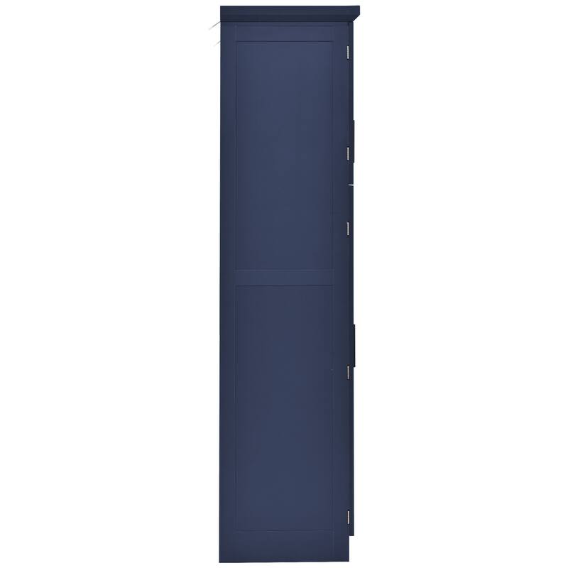 70.9 inch Freestanding Kitchen Cabinet, Tall Storage Cabinet with 4 Doors, 2 Door Shelves, 8 Pull-out Trays and Adjustable Shelf