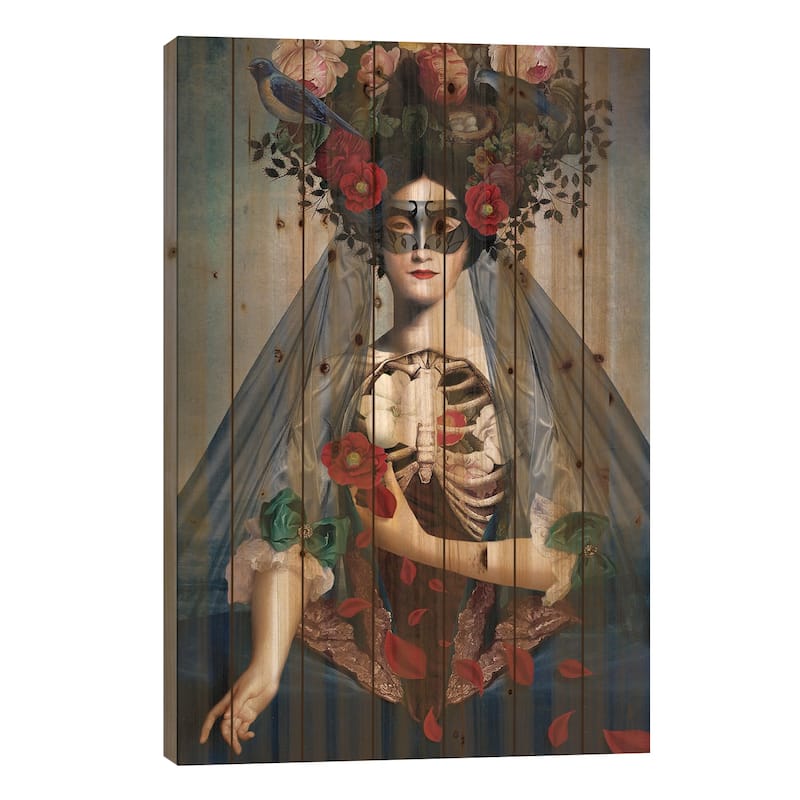 Dia de Los Muertos Print On Wood by Catrin Welz-Stein - Multi-Color - 40x26x1.5