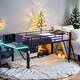 preview thumbnail 1 of 12, Twin Size Gaming Mid Loft Bed with desk & LED, Maximized Space, Black Black