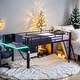 preview thumbnail 2 of 12, Industrial Modern Twin Size Gaming Mid Loft Bed with desk & LED, Maximized Space, Sturdy Construction & Safety Guaranteed