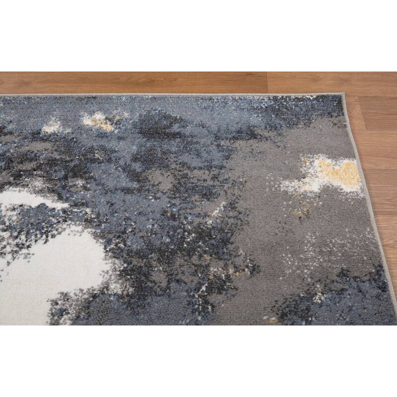 Kriselia Collection Blue/Gray Abstract Area Rug