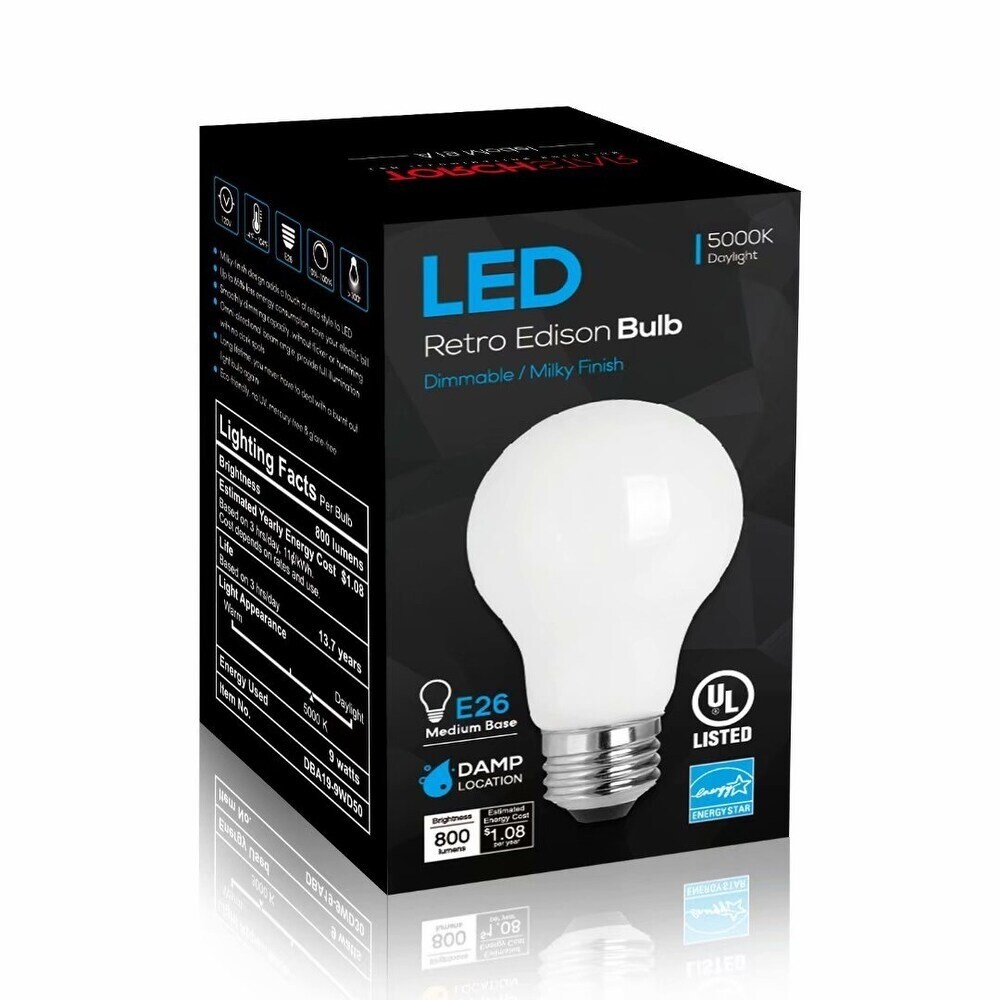 Shop 12 Pack Led Dimmable A19 9w Light Bulb 5000k Daylight Overstock 30242269