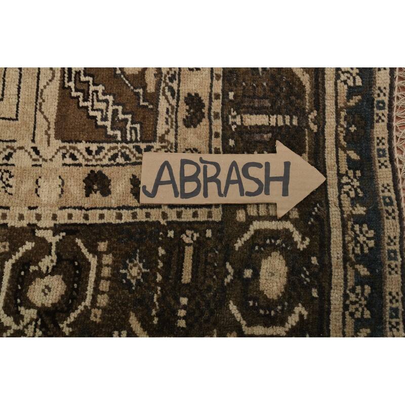 Hand Knotted Oriental 100% Wool Carpet Transitional Medallion Brown Oushak Area Rug - 10' 1'' X 6' 3''