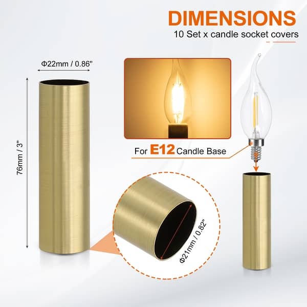 dimension image slide 35 of 102, Metal Chandelier Socket Sleeves Insulation Heat Shrinkable