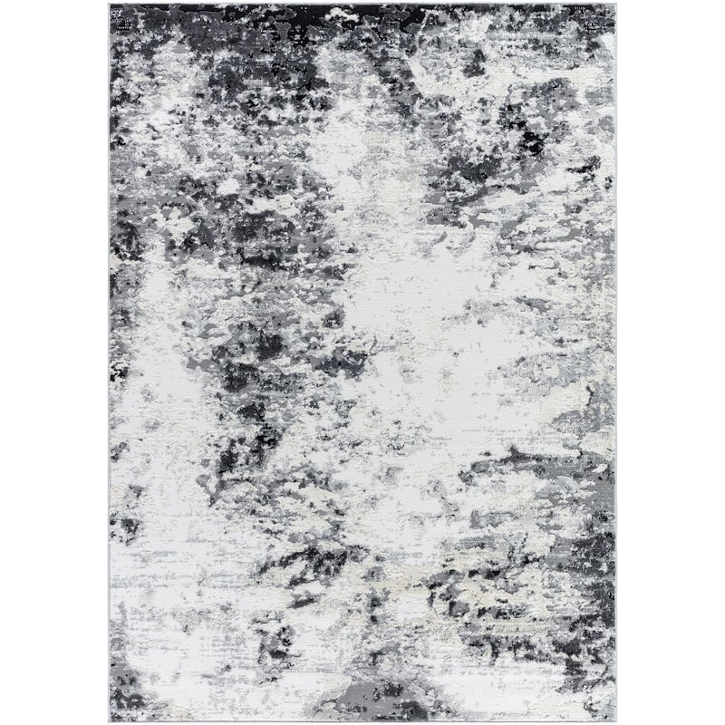 Livabliss Siyah Modern Area Rug - Black/Grey - 7'10" x 10'