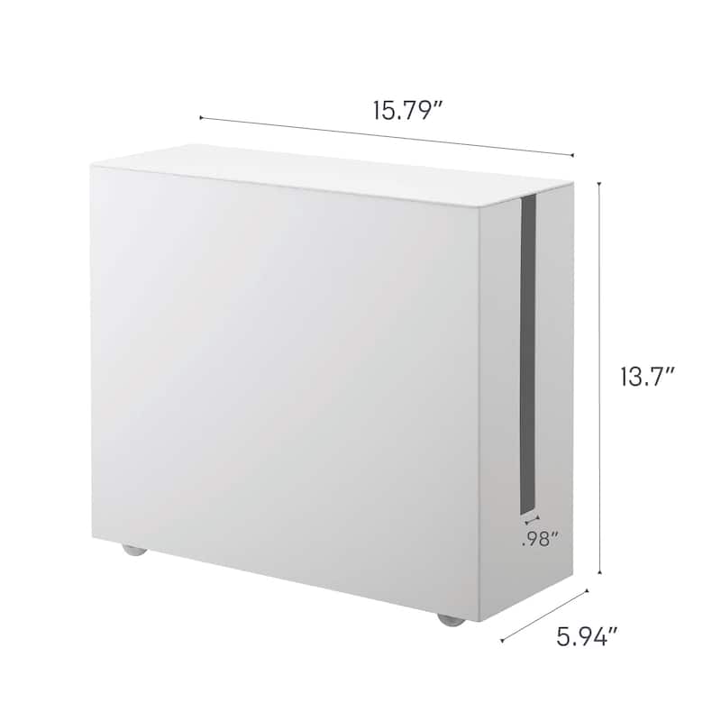 Yamazaki Home Rolling Cable Management Box, Steel, Wheels L 15.75 x W