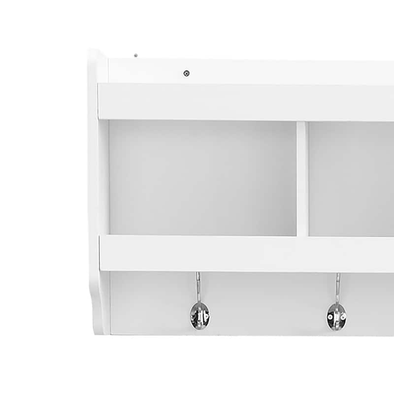 Modern Minimalist Storage Bench with Wall-Mounted Coat Rack
