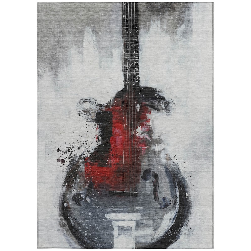 HomeRoots Abstract Transitional Rectangle Outdoor Rug