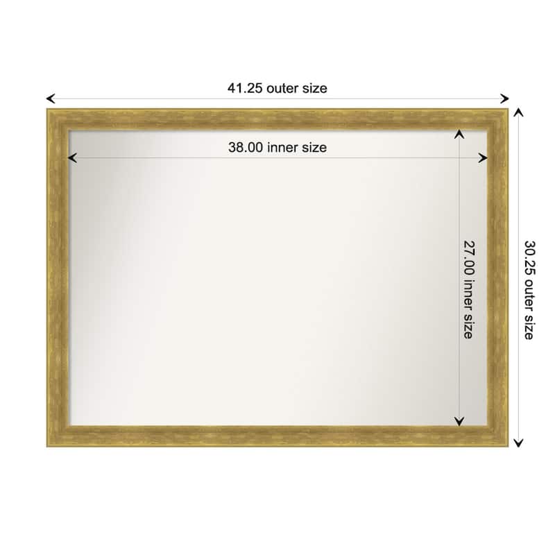 Angled Non-Beveled Wood Framed Bathroom Vanity Wall Mirror