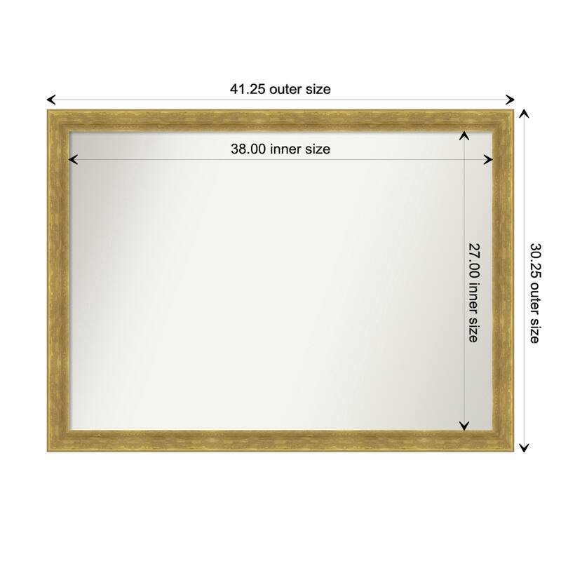 Angled Non-Beveled Wood Framed Wall Mirror