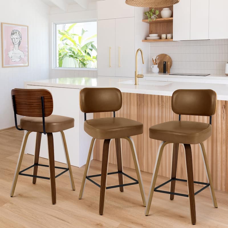26"/29" Swivel Bar Stools/ Counter Stools with Bentwood Legs