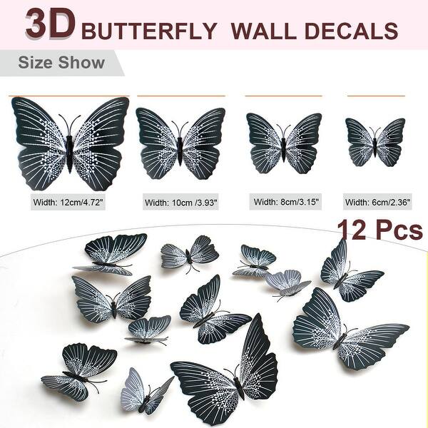 Shop 12pcs 3d Butterfly Wall Stickers Decal Sticker For Room