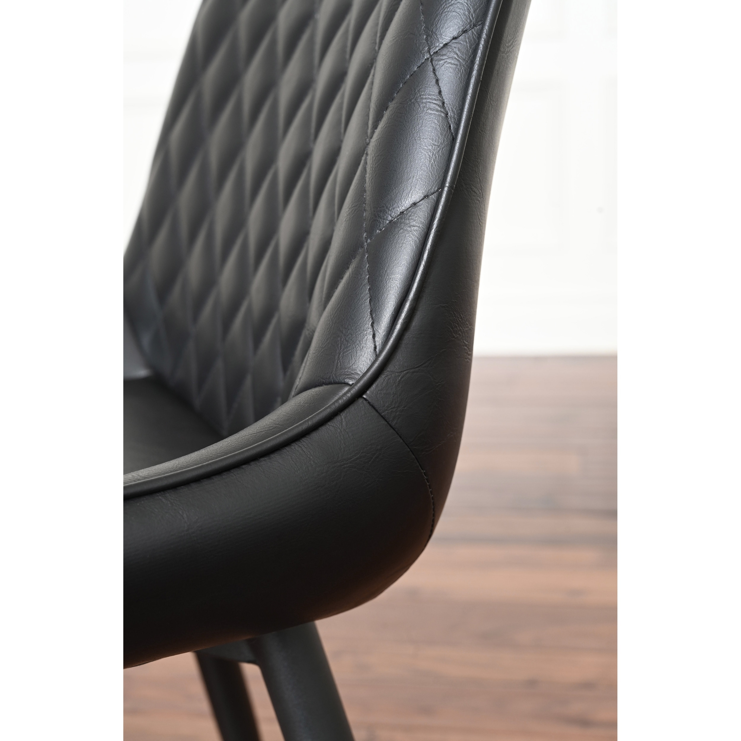 Abbyson Georgina Mid Century Diamond Stitch Dining Chair Set of 2