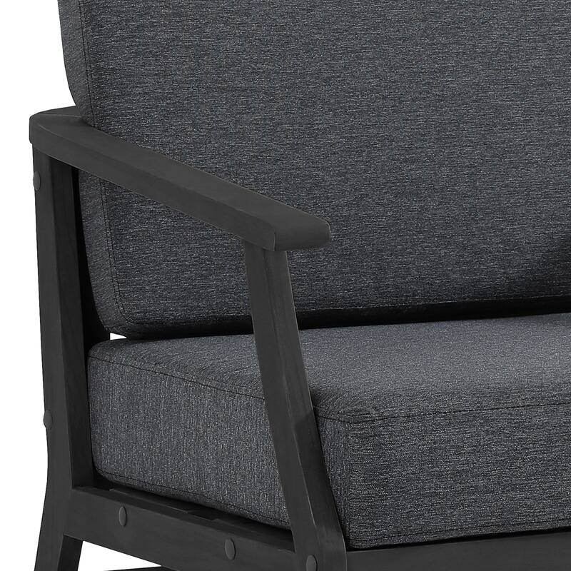 2 Set Patio Teak Wood Outdoor Chair with Cushions