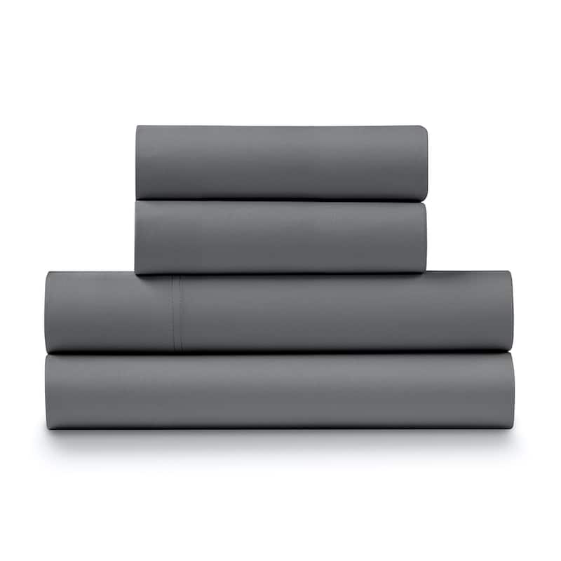 100% Cotton Percale Cool and Crisp Deep Pocket Sheet Set - Charcoal - Full
