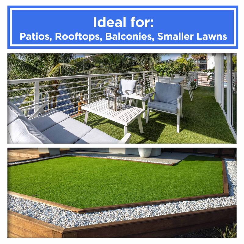ALEKO Artificial Synthetic Landscape Fake 5 x 15 ft Grass Lawn Carpet Mat Turf - 5 x 15 ft