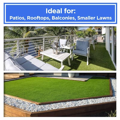 ALEKO Artificial Synthetic Landscape Fake 5 x 15 ft Grass Lawn Carpet Mat Turf - 5 x 15 ft