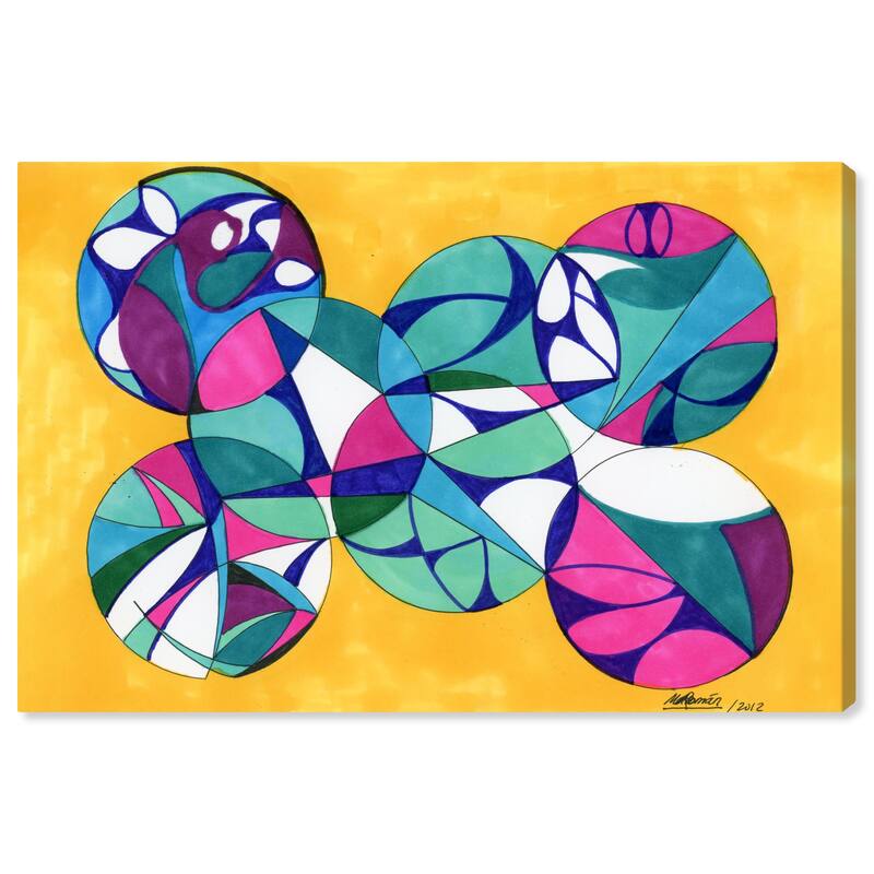 Wynwood Studio Abstract Manuel Roman - Round About Yellow and Mustard Modern & Contemporary Wall Art Canvas Print