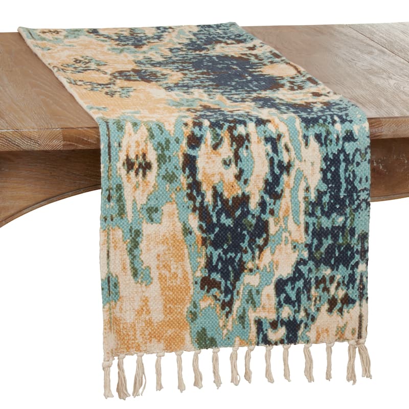Cotton Rug Runner With Distressed Design