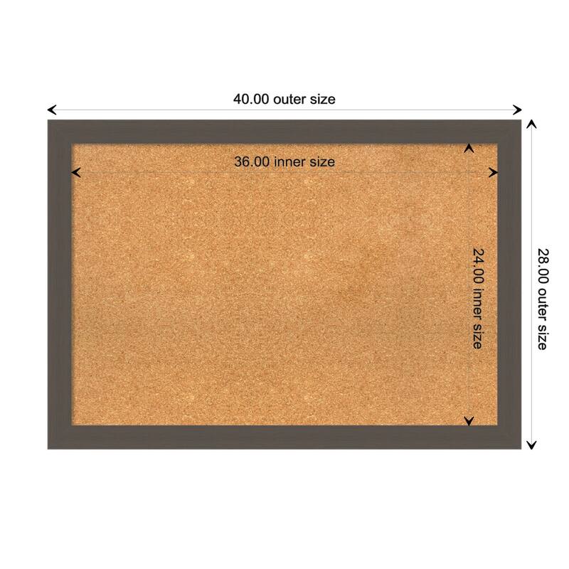 Brushed Framed Natural Corkboard Bulletin Board