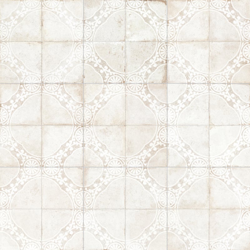 Merola Tile Kings Jaipur White 17-5/8" x 17-5/8" Ceramic Floor and Wall Tile