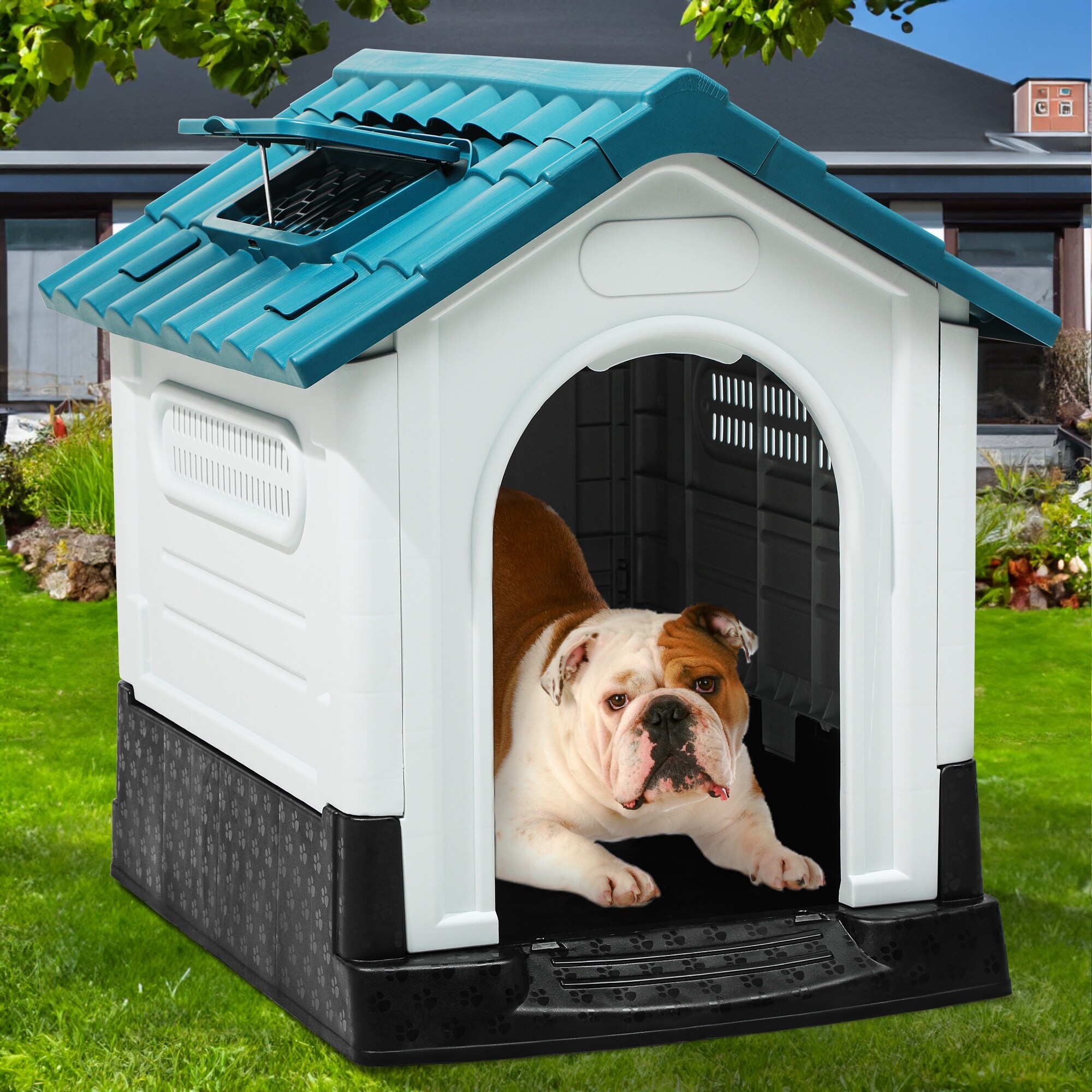 Moasis Slant roof Dog House with Skylight