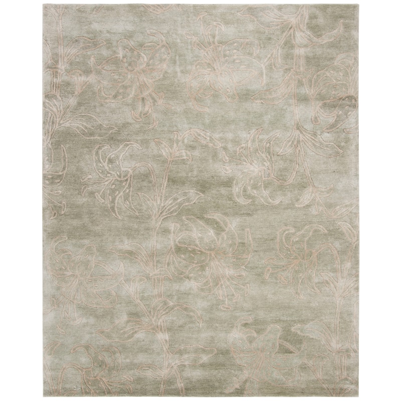 SAFAVIEH Handmade Soho Sable Floral N.Z. Wool Rug - 7'6" x 9'6" - Grey