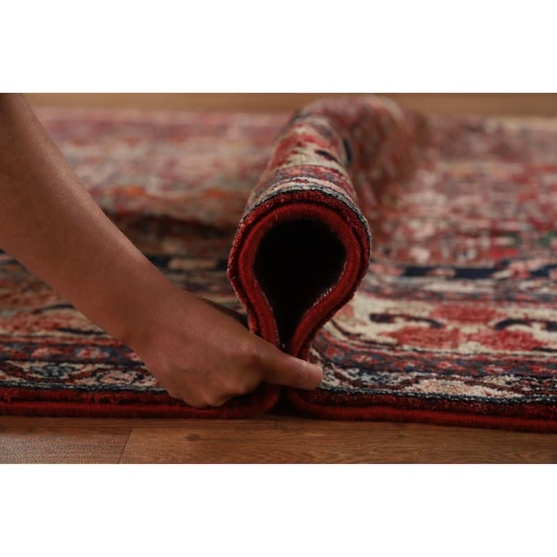 Hand Knotted Oriental 100% Wool Carpet Traditional Medallion Red Bidjar Area Rug - 11' 7'' X 8' 11''