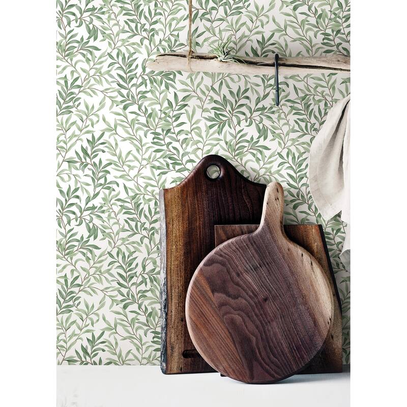 NuWallpaper Herb Green Terrace Vines Peel and Stick Wallpaper