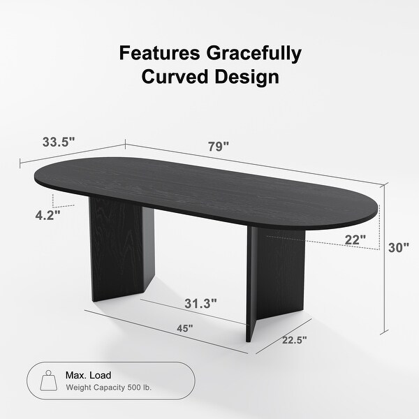 Solid Wood 79'' Oval Dining Table for 8 People Nordic style - 79*33.5 - On  Sale - Bed Bath & Beyond - 41464430