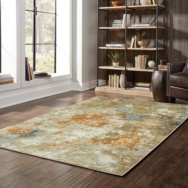 Shop Carson Carrington Albertslund Marble Gold Beige Area Rug On Sale Overstock 21247481