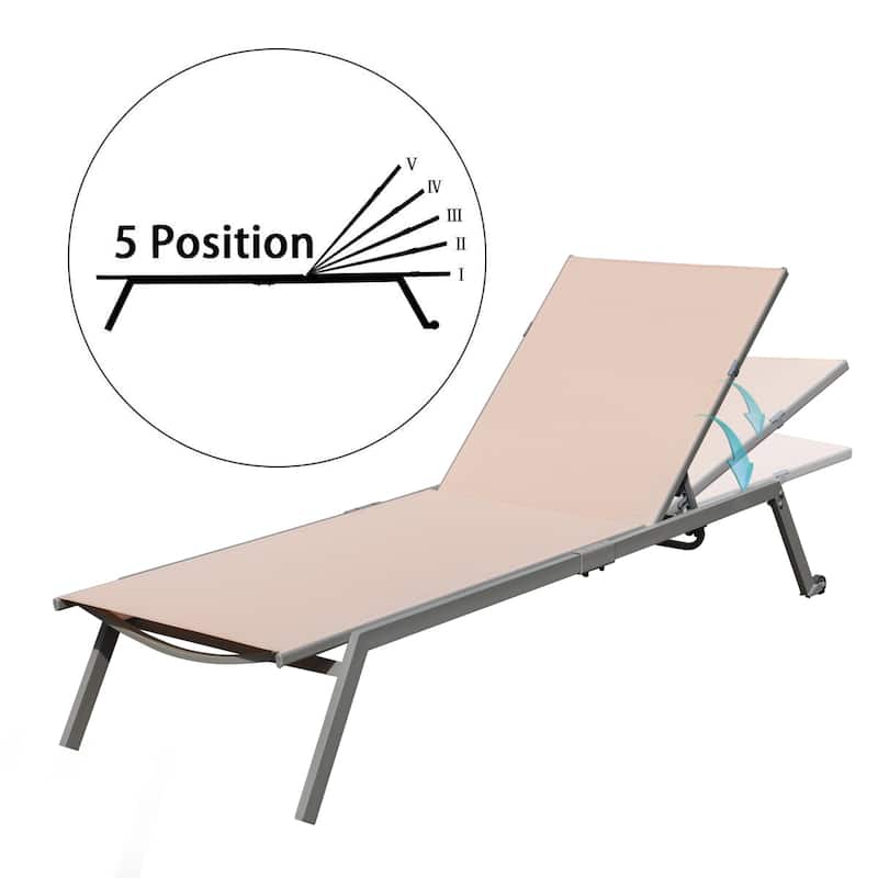 Corvus Torino Sling Fabric Reclining Outdoor Chaise Lounges (Set of 4)